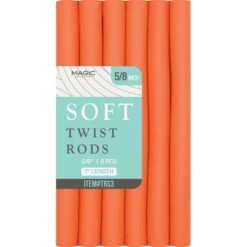 MAGIC COLLECTION - 5/8" 7" Soft Twist Rods 6PCs ORANGE