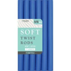 MAGIC COLLECTION - 9/16" 7" Soft Twist Rods 6PCs BLUE