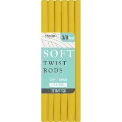 MAGIC COLLECTION - 3/8" 7" Soft Twist Rods 6PCs YELLOW