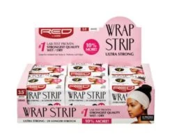 KISS - RED WRAP STRIPS WHITE 3.5' 44 PCS -Zoe Beauty Supply Shop US04J