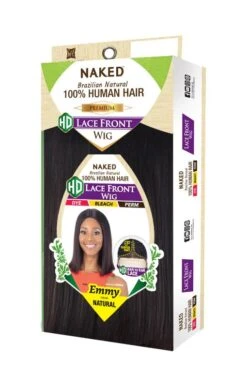 NAKED - Premium Brazilian Natural 100% Human Hair HD Lace Front Wig EMMY (HUMAN HAIR) -Zoe Beauty Supply Shop WQEMY pkg