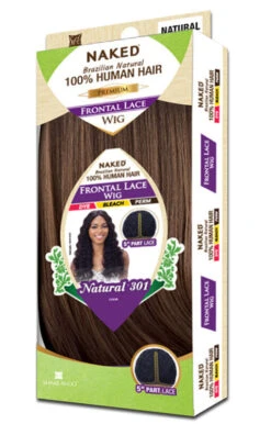 NAKED - 100% Human Hair Frontal Lace Wig Natural 301 (100% Human Hair) -Zoe Beauty Supply Shop WQFLD