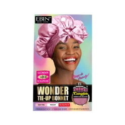 EBIN - WONDER WIG SOLUTION TIE UP BONNET REGULAR BABY PINK