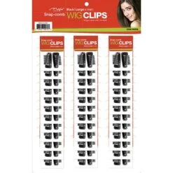 MAGIC COLLECTION - 2 Pieces Snap Comb Wig Clips Large BLACK -Zoe Beauty Supply Shop a1b0e200 1547 11ef 93fe 69c2f6d1a963