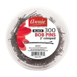ANNIE - 300 Bob Pins 2" Crimped BLACK #3107