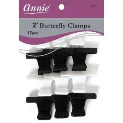 ANNIE - Butterfly Clamps 2" 12PCs BLACK/WHITE