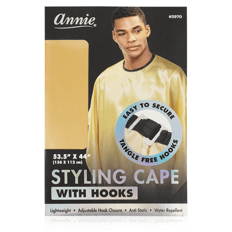 ANNIE - Styling Cape With Hooks GOLD 1 ANNIE - Styling Cape With Hooks GOLD