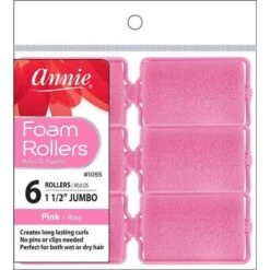 ANNIE - Professional Foam Rollers 1 1/2" 6PCs JUMBO PINK #1055