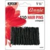 ANNIE - Hair Pins 1 1/2" 110PCs BLACK #3332 -Zoe Beauty Supply Shop annie hair pins 1 12 110ct blackannieannie international 28641193 900x d1c81609 5f2d 4885 b1b9 46df5451a306