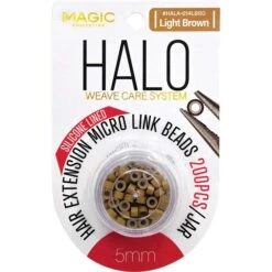 MAGIC COLLECTION - HALO MICRO LINK BEADS 200PC LIGHT BROWN