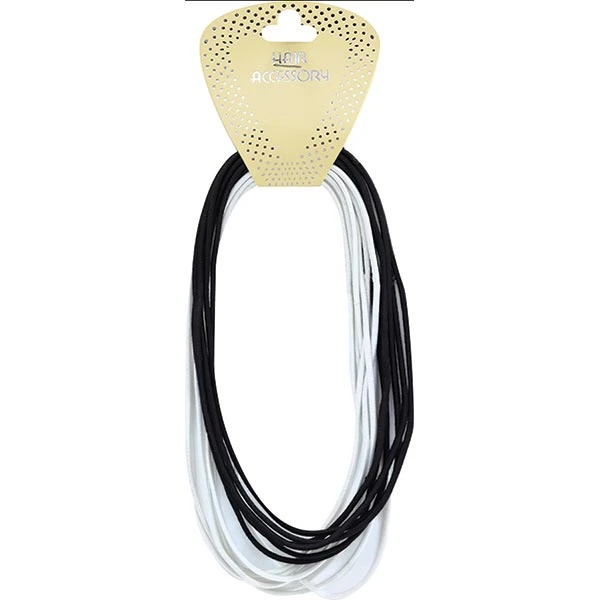 MAGIC COLLECTION - Hair Accessory Hair Tie LARGE BLACK & WHITE #HEP218BW 1 MAGIC COLLECTION - Hair Accessory Hair Tie LARGE BLACK & WHITE #HEP218BW