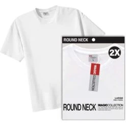 MAGIC COLLECTION - Smooth Cotton Round Neck T-Shirt WHITE