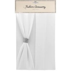 MAGIC COLLECTION - Fashion Accessory Head Band W/ Stone Cotton 2PCs WHITE #HWR-PLA01BW