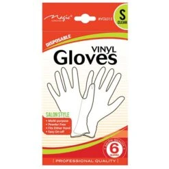 MAGIC COLLECTION - Vinyl Gloves Clear 6PCs SMALL