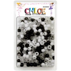 DREAM WORLD - HAIR ACCESSORIES BLACK/WHITE/CLEAR BEADS (BR2300BWC)