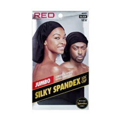 KISS - RED SILKY SPANDEX LOC CAP JUMBO BLACK