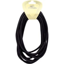 MAGIC COLLECTION - X-Large Elastic Ponytail Holder 12PCs BLACK #HEP518BLA