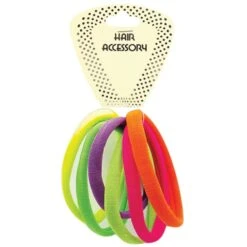 MAGIC COLLECTION - Elastic "High" Ponytail Holder 10PCs ASSORTED #HEP006AST