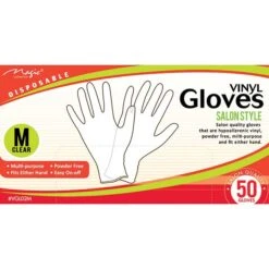 MAGIC COLLECTION - Vinyl Gloves Clear 50PCs MEDIUM