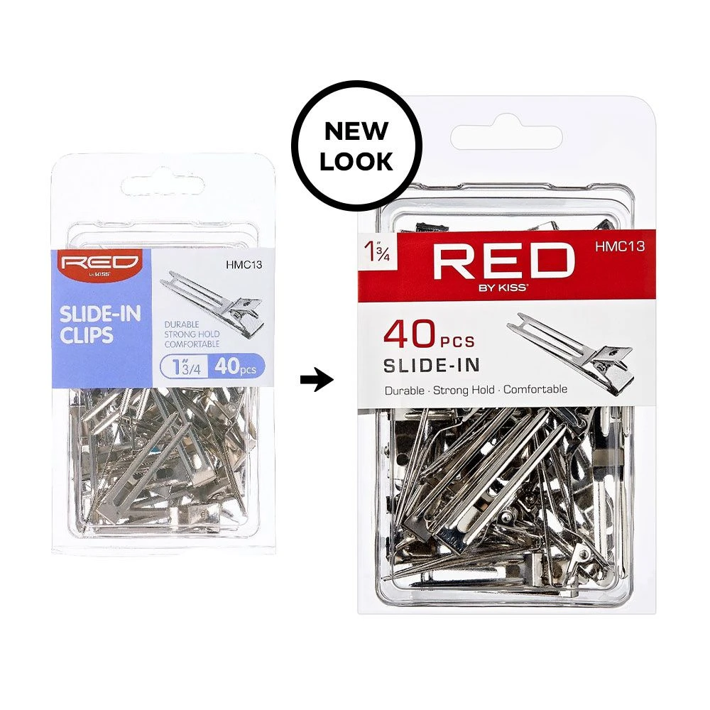 KISS - RED 1 3/4' SLIDE IN CLIP 40PCS 5 KISS - RED 1 3/4' SLIDE IN CLIP 40PCS - Image 5