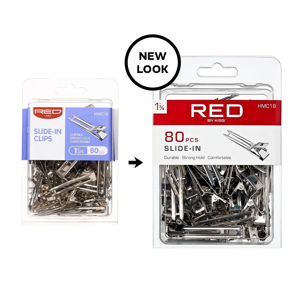 KISS - RED 1 3/4" SLIDE IN CLIP (80PCS) 2 KISS - RED 1 3/4" SLIDE IN CLIP (80PCS) - Image 2
