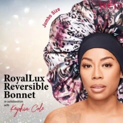 KISS - RED ROYALLUX REVERSIBLE BONNET SUPER JUMBO LEOPARD -Zoe Beauty Supply Shop hq75 pdp ketfeature 1