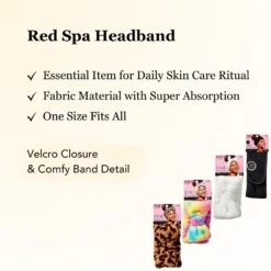 KISS - RED PLUSH SPA HEADBAND WHITE -Zoe Beauty Supply Shop hq905 908 eng 2