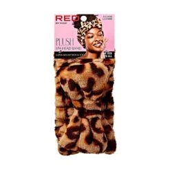 KISS - RED PLUSH SPA HEADBAND LEOPARD
