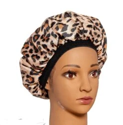 KISS - RED SATIN DAY&NIGHT CAP CAP (EXTRA LARGE,LEOPARD) -Zoe Beauty Supply Shop red hdnp03 application model mar.08.2021