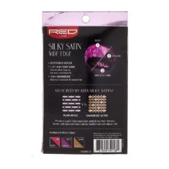 KISS - RED SILKY SATIN DOUBLEWEAR HAIRCAP ASSOR -Zoe Beauty Supply Shop red hdwp01a package back aug.27.2019