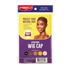KISS - RED 5 PCS STOCKING WIG CAP (DARK BROWN) -Zoe Beauty Supply Shop red hvp08 package back dec.04.2019