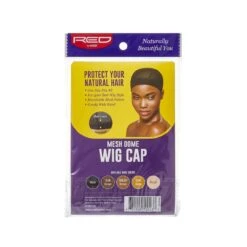 KISS - RED MESH DOME WIG CAP (BLACK & REGULAR SIZE) -Zoe Beauty Supply Shop red hwc06 package back oct.22.2020