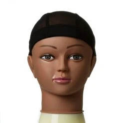 KISS - RED MESH DOME WIG CAP (BLACK & REGULAR SIZE) -Zoe Beauty Supply Shop red hwc06 product front nov.02.2020