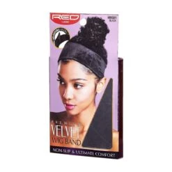 KISS - RED VELVET WIG BAND (BLACK) -Zoe Beauty Supply Shop red hwg01 package side 1 jul.10.2020
