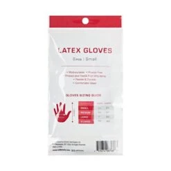 KISS - RED BLACK LATEX GLOVES 6 PCS SMALL -Zoe Beauty Supply Shop redbykiss glpf09 powderfreelatexglove packageback 649674087469