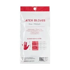KISS - RED BLACK LATEX GLOVES 6 PCS MEDIUM -Zoe Beauty Supply Shop redbykiss glpf10 powderfreelatexglove packageback 649674087476