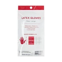 KISS - RED BLACK LATEX GLOVES 6 PCS LARGE -Zoe Beauty Supply Shop redbykiss glpf11 powderfreelatexglove packageback 649674087483