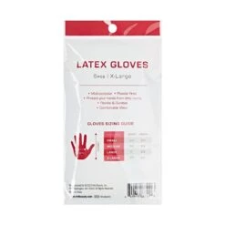KISS - RED BLACK LATEX GLOVES 6 PCS X-LARGE -Zoe Beauty Supply Shop redbykiss glpf12 powderfreelatexglove packageback 649674087490