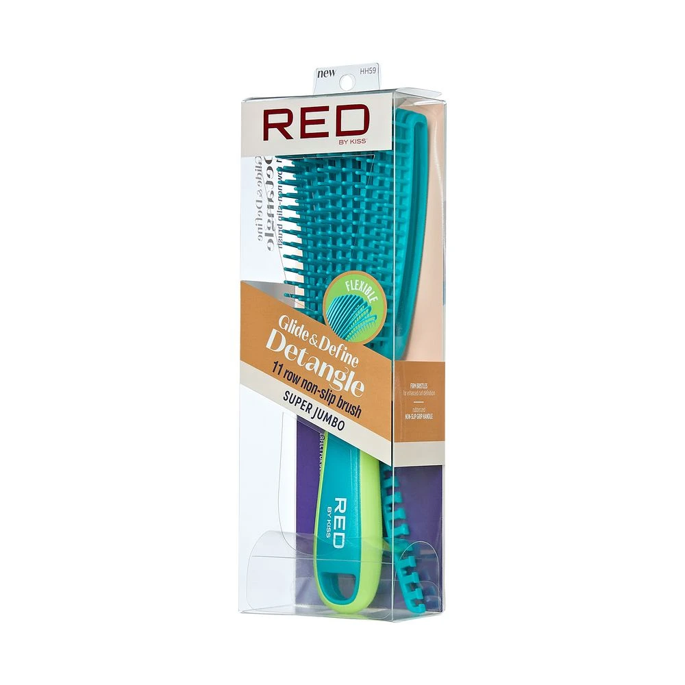 KISS - RED EZ GLIDE DETANGLING BRUSH JUMBO 3 KISS - RED EZ GLIDE DETANGLING BRUSH JUMBO - Image 3