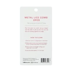 KISS - RED METAL LICE COMB 2PCS -Zoe Beauty Supply Shop redbykiss hm67 metallicecomb package back 649674067409 jul.14.2022 web