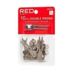 KISS - RED 1 3/4' DOUBLE PRONG CLIP 10PCS -Zoe Beauty Supply Shop redbykiss hmc07 doubleprong packagerightside 649674054621 web