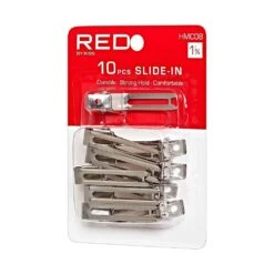 KISS - RED 1 3/4' SLIDE IN CLIP 10PCS -Zoe Beauty Supply Shop redbykiss hmc08 sllidein packagerightside 649674054638 web