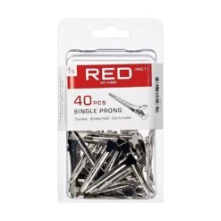 KISS - RED 1 3/4" SINGLE PRONG CLIP (40PCS) -Zoe Beauty Supply Shop redbykiss hmc11 singleprongclip packageback 649674054652 web