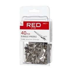 KISS - RED 1 3/4" SINGLE PRONG CLIP (40PCS) -Zoe Beauty Supply Shop redbykiss hmc11 singleprongclip packagerightside 649674054652 web