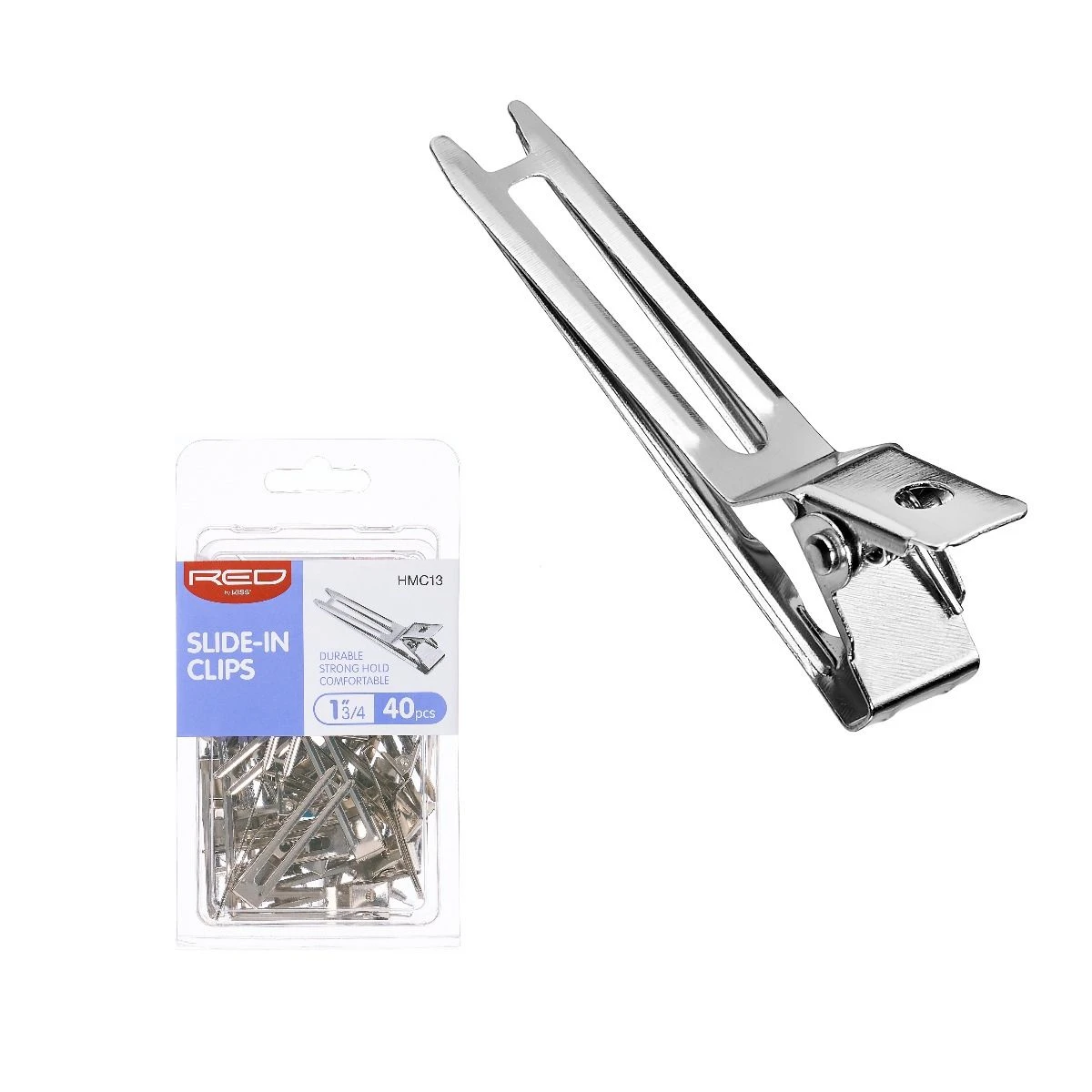 KISS - RED 1 3/4' SLIDE IN CLIP 40PCS 3 KISS - RED 1 3/4' SLIDE IN CLIP 40PCS - Image 3