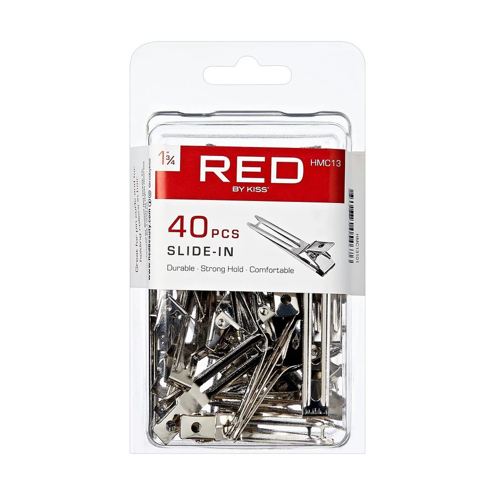 KISS - RED 1 3/4' SLIDE IN CLIP 40PCS 1 KISS - RED 1 3/4' SLIDE IN CLIP 40PCS
