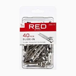 KISS - RED 1 3/4' SLIDE IN CLIP 40PCS 12 KISS - RED 1 3/4' SLIDE IN CLIP 40PCS -Zoe Beauty Supply Shop redbykiss hmc13 slideinclip packagefront 649674054676 web