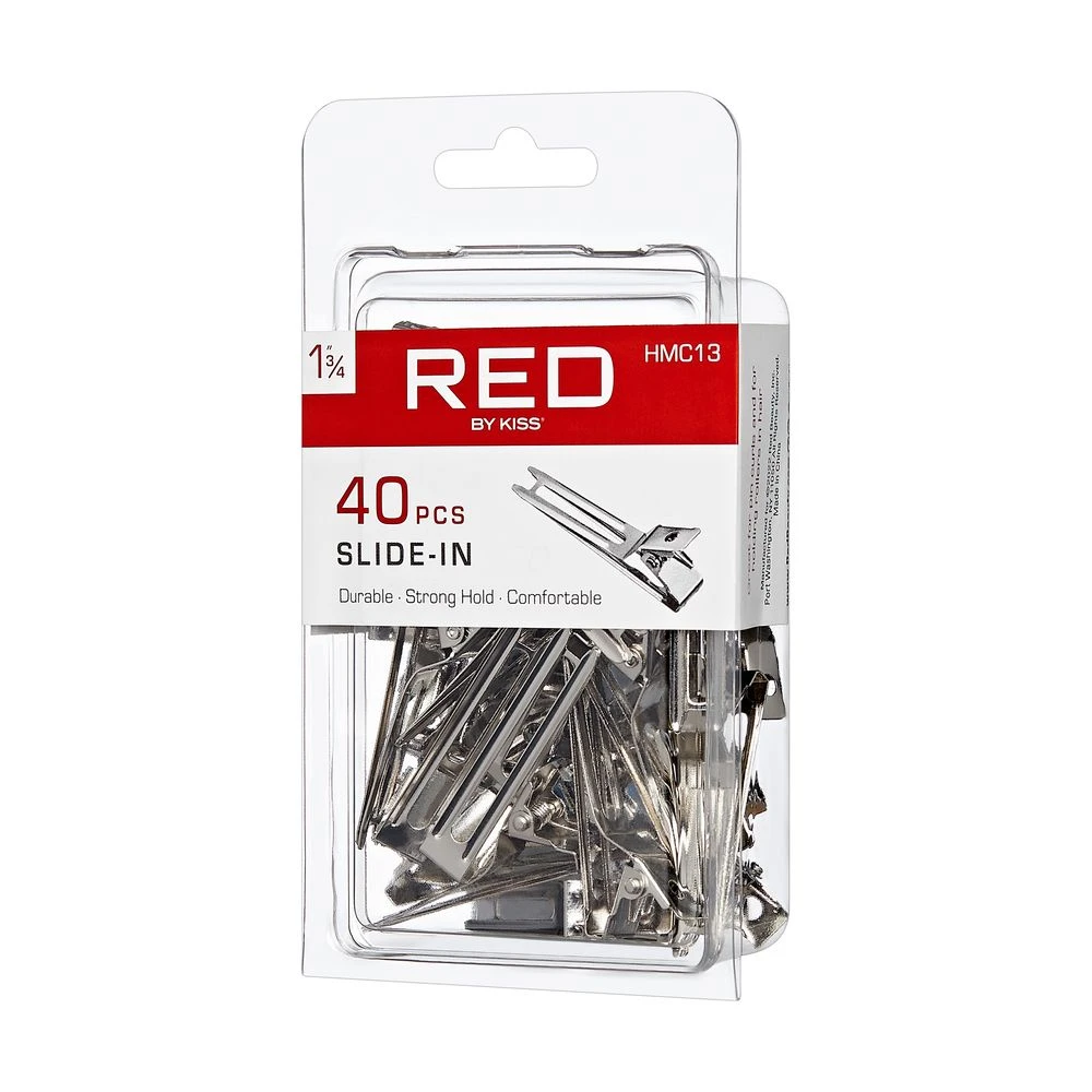 KISS - RED 1 3/4' SLIDE IN CLIP 40PCS 2 KISS - RED 1 3/4' SLIDE IN CLIP 40PCS - Image 2