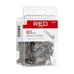 KISS - RED 1 3/4" DOUBLE PRONG CLIP (80PCS) -Zoe Beauty Supply Shop redbykiss hmc17 doubleprongclip packageleftside 649674054690 web