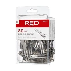 KISS - RED 1 3/4" DOUBLE PRONG CLIP (80PCS) -Zoe Beauty Supply Shop redbykiss hmc17 doubleprongclip packagerightside 649674054690 web